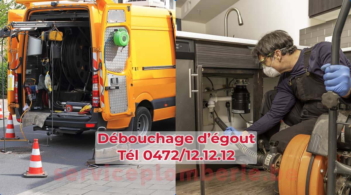 Débouchage Oud-Turnhout d'égout Service Plomberie Tél 0472/12.12.12