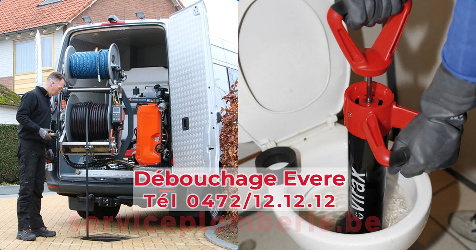 Débouchage Evere d'égout Service Plomberie Tél 0472/12.12.12