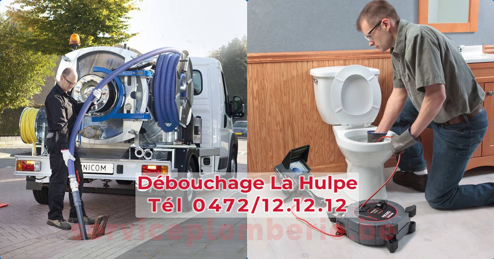 Débouchage La Hulpe d'égout Service Plomberie Tél 0472/12.12.12